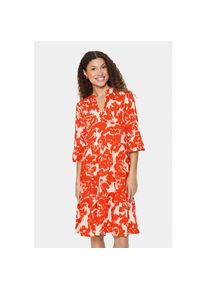 Saint Tropez, Damen, Blusenkleid &raquo;EdaSZ Dress&laquo; Sommerkleid, Tunikakleid mit Volant und 3/4 &Auml;rmel, Poinciana Water Blooms, XS - N-Gr, Bequeme Passform: