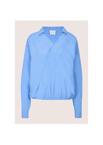 Madeleine Mode MADELEINE, Damen, Langarmbluse &raquo;Bluse Bluse im Wickel-Look&laquo;, gletscherblau, 46, Moderne Wickel-Optik mit elastischem Saum