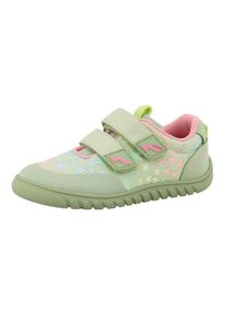 Lurchi, Damen, Barfu&szlig;schuh &raquo;Benny Barefoot 2&laquo; Outdoorschuh mit Klett, Gr&ouml;&szlig;enschablone zum Download, hellgr&uuml;n-rosa, 26, Barfu&szlig;schuh mit Logo und 