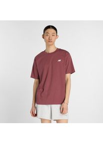 New Balance, Herren, T-Shirt &raquo;SPORT ESSENTIALS COTTON T-SHIRT&laquo; entspannte Passform, Kurzarm, aus Baumwolle, Rundhalsausschnitt, washed burgundy, XL, 
