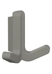 HEWI, Kleiderhaken + Wandgarderobe, Doppelhaken Serie 477 matt, elastisch Kunststoff (TPU) 95 felsgrau H&ouml;he 69 mm