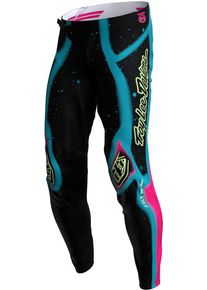 Troy Lee Designs SE Ultra Membrane, stoffen broek , kleur: Zwart/Turquoise/Pink/Neon-Geel , maat: 36