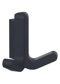 HEWI, Kleiderhaken + Wandgarderobe, Doppelhaken Serie 477 matt, elastisch Kunststoff (TPU) 92 anthrazitgrau H&ouml;he 69 mm