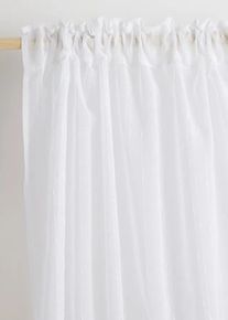 bonprix Firana żakardowa w pionowe paski (1 szt.), biały, Wys./szer. 225/130 cm