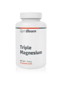 GymBeam Triple Magnesium kapszula az idegrendszer, az izmok &eacute;s a fogak norm&aacute;lis műk&ouml;d&eacute;s&eacute;nek t&aacute;mogat&aacute;s&aacute;ra, &eacute;s a f&aacute;rad&eacute;konys&aacute;g cs&ouml;kkent&eacute;s&eacute;re 112 g