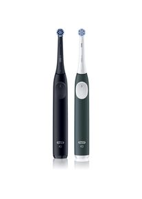 Oral-B iO2 elektromos fogkefe dupla csomagol&aacute;s Matt Black & Forest Green 1 db