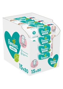 Pampers Sensitive nedves t&ouml;rlőkendő gyerekeknek az &eacute;rz&eacute;keny bőrre 15x80 db