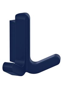 HEWI, Kleiderhaken + Wandgarderobe, Doppelhaken Serie 477 matt, elastisch Kunststoff (TPU) 50 stahlblau H&ouml;he 69 mm