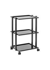 Physa Kozmetikai kocsi 3 &uuml;vegpolc max. 60 kg - fekete Physa CT-15