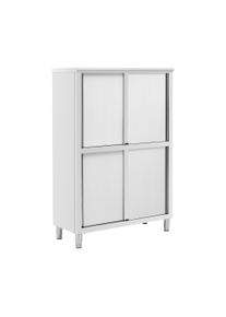 Rozsdamentes ac&eacute;l ed&eacute;nyt&aacute;rol&oacute; szekr&eacute;ny - 1200 x 500 x 1800 mm - 4 polc - max. 200 kg - ROYAL CATERING RCAT-120/50-C