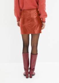 Gonna corta in similpelle, Rosso, Taglia 44, bonprix