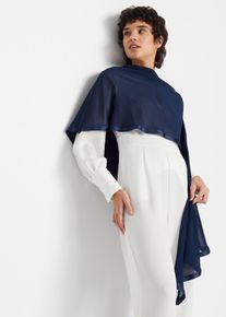 Stola con dettaglio in fine satin, Blu, Taglia Onesize, bonprix