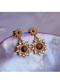 Holzkern Earrings Women guld och tiger&ouml;ga