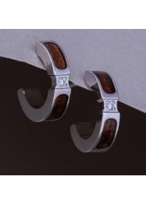 Holzkern Earrings Women srebro i orzech