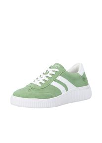Sneaker Remonte, Damen, Gr. 44, gr&uuml;n, wei&szlig;, Lederimitat, Veloursleder, Schuhe Sneaker, Schn&uuml;rschuh, Halbschuh, Freizeitschuh mit Lite&acute; n Soft-Ausstattung