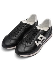 Sneaker Ara "PORTOFINO", Damen, Gr. 40, schwarz, creme, Glattleder, Schuhe Sneaker, Freizeitschuh, Halbschuh, Schn&uuml;rschuh in Bequemweite G 1/2 (= weit)