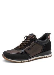 Slip-On Sneaker Marco Tozzi, Damen, Gr. 42, schwarz (schwarz kombiniert), Lederimitat, Textil, metallisierte Fasern, unifarben mit Farbeinsatz, Schuhe Slip-On Sneaker, Freizeitschuh, Halbschuh, Schn&uuml;rschuh mit Feel Me-Ausstattung