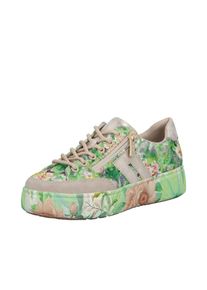 Plateausneaker Rieker, Damen, Gr. 41, bunt (gr&uuml;n multicolor, goldfarben), Lederimitat, Textil, Glitzer, Schuhe Plateausneaker, Freizeitschuh, Halbschuh, Trend-Sneaker mit seitlichem Rei&szlig;verschluss