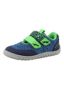 Barfu&szlig;schuh Lurchi "Benny Barefoot", Jungen, Gr. 25, blau (blau, lime), Textil, Schuhe Barfu&szlig;schuh, Halbschuh, Klettschuh, Gr&ouml;&szlig;enschablone zum Download