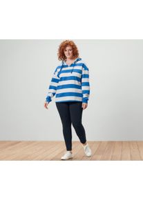 Tchibo - Kapucnis szabadidőfelső - nő - m&eacute;ret L 44/46 - k&eacute;k/cs&iacute;kos