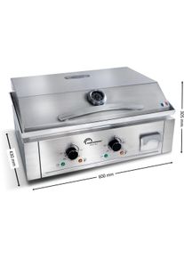 Little Balance, Elektrogrill, Professionelle elektrische Grillplatte mit zwei Zonen und Deckel, 3500 W, Made in France (3.50 kW)