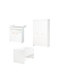 Roba &raquo;Anton&laquo; Kinderzimmerset Bett - 78,5x142x80cm - wei&szlig; - Holz / Buchenholz