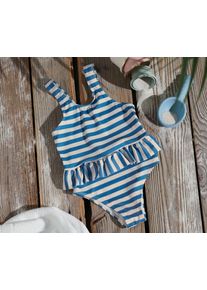 Tchibo - Kinder-Badeanzug - Gr. 110/116 - beige/gestreift