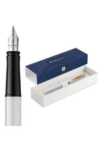 Waterman Impression White Lacquer G.T. Fountain pen M Blue ink