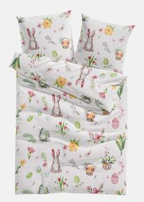 bonprix Lenjerie de pat din mix de bumbac, alb, 1x 80/80 cm, 1x 135/200 cm