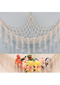 1PCS Hand-woven Rope Corner Storage Triangle Toy Net Bedroom Corner Storage Net Toy Doll Hammock Background Wall Room Decoration