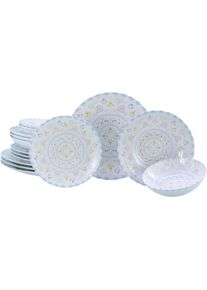 Creatable Teller-Set &raquo;Primavera Pastell, Tellerset 16-tlg.&laquo; Vollfl&auml;chig dekoriert, Schmetterlingsmotive, Zarte Pastellt&ouml;ne