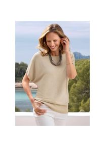 GOLDNER Rundhalspullover &raquo;Viskosepullover mit Glanzeffekt&laquo; metallisierendes Garn im Strick verarbeitet wei&szlig;, Gr&ouml;&szlig;e 40/42