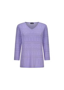 GOLDNER Rundhalspullover &raquo;Sommerpullover mit V-Ausschnitt&laquo; angenehmer Tragekomfort lila, Gr&ouml;&szlig;e 46