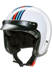 Redbike RB-732 M-Racing, kask z otwartą twarzą , kolor: Biały/Błękitny/Czerwony , rozmiar: XL