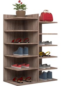 Schuhschrank Vcm "Schuhregal Schuhschrank Schuhkommode Enosa", braun (sonoma, eiche), B:60cm T:30cm, Obermaterial: 100% Holz Wood., Schr&auml;nke, Schuhschrank