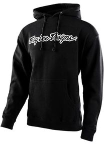 Troy Lee Designs Signature, felpa con cappuccio per giovani , colore: Nero/Bianco , dimensione: M