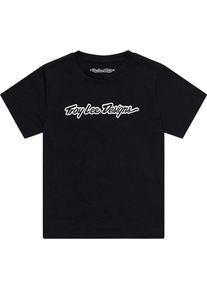 Troy Lee Designs Signature, t-shirt giovani , colore: Nero/Bianco , dimensione: M