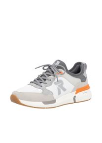 Slip-On Sneaker RIEKER SPORT, Damen, Gr. 47, grau, sanftes wei&szlig;, Leder, Textil, Schuhe Slip-On Sneaker, Schlupfschuh, Sportschuh, Freizeitsneaker mit Memory-Foam Innensohle