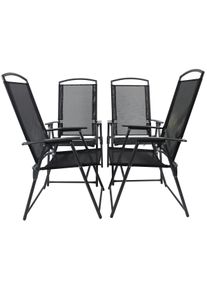 Gartenstuhl Vcm "4-tlg. Gartenstuhl Hochstuhl Textilene Klappstuhl", schwarz (anthrazit), B:61cm T:56cm, Obermaterial: 80% Textilmaterial TEXMAT. 20% Metall MT., St&uuml;hle, Gartenstuhl