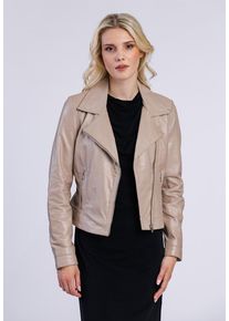 Lederjacke Freaky Nation "Bikerjacket-FN", Damen, Gr. XS(34), beige, Oberstoff: 100% Leder. Futter: 100% Baumwolle, normal, Jacken Lederjacke