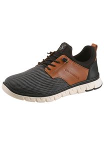 Slip-On Sneaker Salamander, Herren, Gr. 47, braun (dunkelgrau, cognac), Leder, Textil, Mesh, Schuhe Slip-On Sneaker, Schlupfschuh, Slipper, Freizeitsneaker mit Mesh-Einsatz
