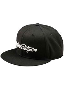 Troy Lee Designs Signature Flat Bill Snapback, cap , color: Black/White , size: One Size