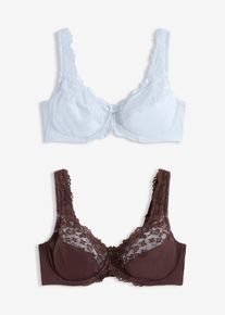 Minimizer-BH med vadderade axelband (2-pack) - gr&aring; - storlek 105C - bonprix