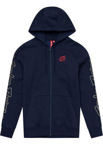 Troy Lee Designs Branded, zip hoodie , color: Dark Blue , size: S