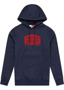 Troy Lee Designs Stamp, hoodie , color: Dark Blue/Red , size: XL