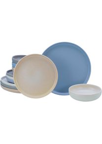 Creatable, Teller-Set &raquo;Uno Nordic, Tellerset 12-tlg.&laquo; Nordische &Auml;sthetik, Spezialglasur, bunt, Steinzeug, 12, bunt