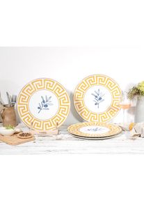 Creatable, Pizzateller &raquo;Gourmet Athena, Teller-Set, 4-tlg.&laquo; Griechische Eleganz, Vielseitig einsetzbar, wei&szlig;, Porzellan, 32 cm, wei&szlig;