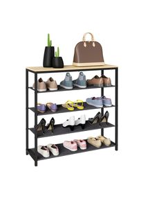 Vcm, Schuhregal &raquo;Metall Holz Schuhregal Schuhablage 4 F&auml;cher Taliro&laquo; 1 Stk. tlg., Honig-Eiche, B/H/T: 90 cm x 30 cm, Honig-Eiche