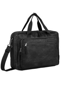 Camel Active, Herren, Aktentasche &raquo;Traces&laquo; aus Lederimitat, funktional mit vielen F&auml;chern & hochwertigem Gurtband, Schwarz, Schwarz, FUNKTIONALER 