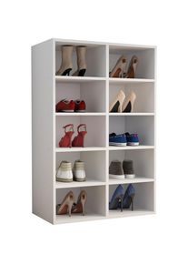 Vcm, Schuhregal &raquo;Holz Regal Schuhschrank Schuhregal Hinsol M&laquo; 1 Stk. tlg., Wei&szlig;, B/H/T: 55 cm x 30 cm, Wei&szlig;